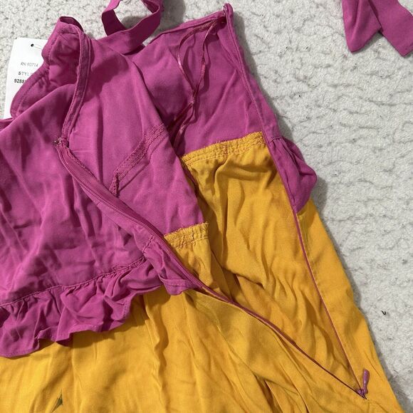 Ivy Street Women's Plus Size 1X Pink Colorful Tiered Maxi Sundress Sleeveless - Picture 5 of 16